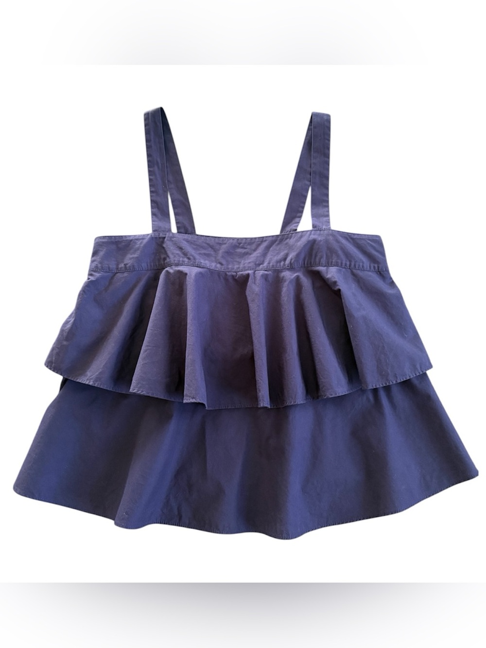 BP Nordstrom Navy Tiered Ruffle Peplum Tank Top 100% Cotton - marked XXS